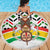 Burkina Faso Beach Blanket with Red Green Black Geometric Design - Wonder Print Shop