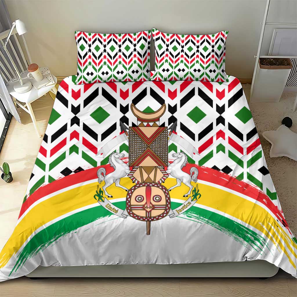 Burkina Faso Bedding Set with Red Green Black Geometric Design - Wonder Print Shop