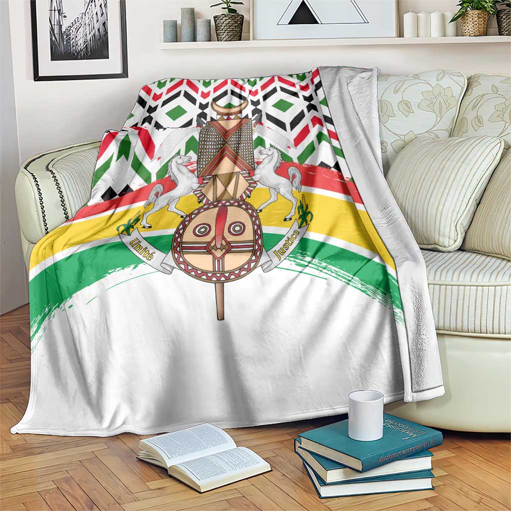 Burkina Faso Blanket with Red Green Black Geometric Design - Wonder Print Shop