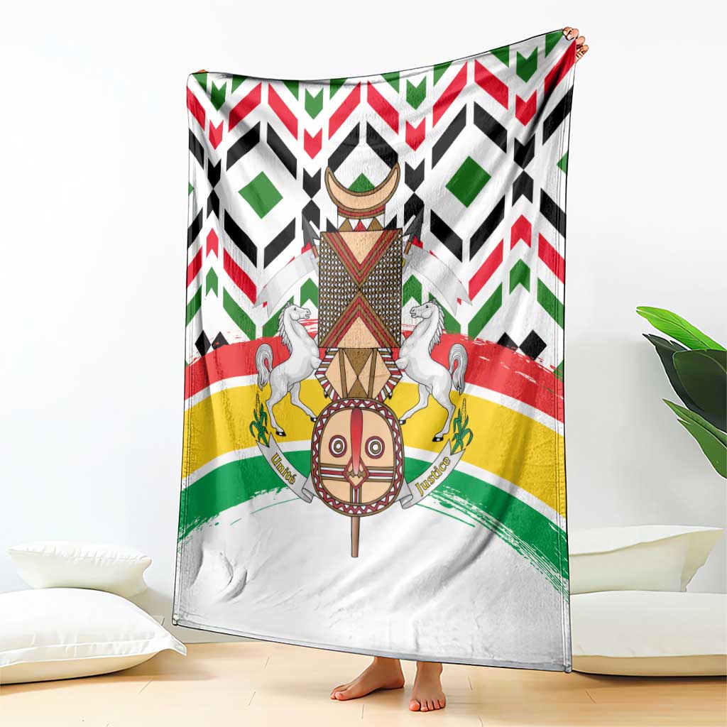 Burkina Faso Blanket with Red Green Black Geometric Design - Wonder Print Shop