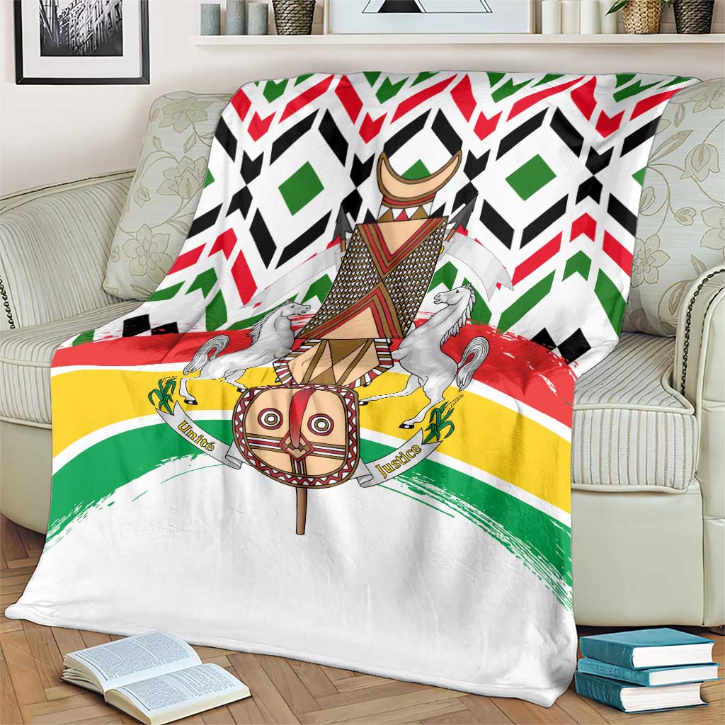 Burkina Faso Blanket with Red Green Black Geometric Design - Wonder Print Shop