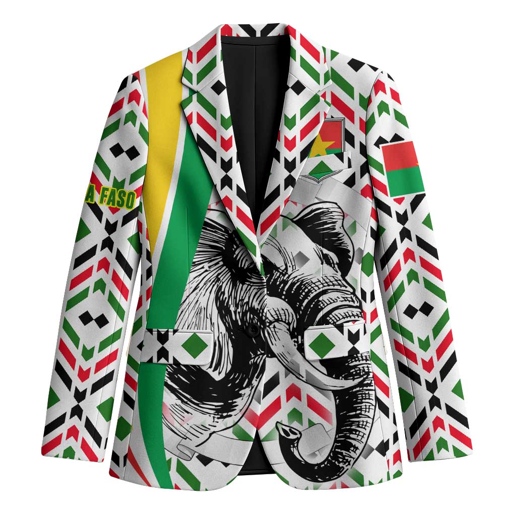 Burkina Faso Blazer with Red Green Black Geometric Design - Wonder Print Shop