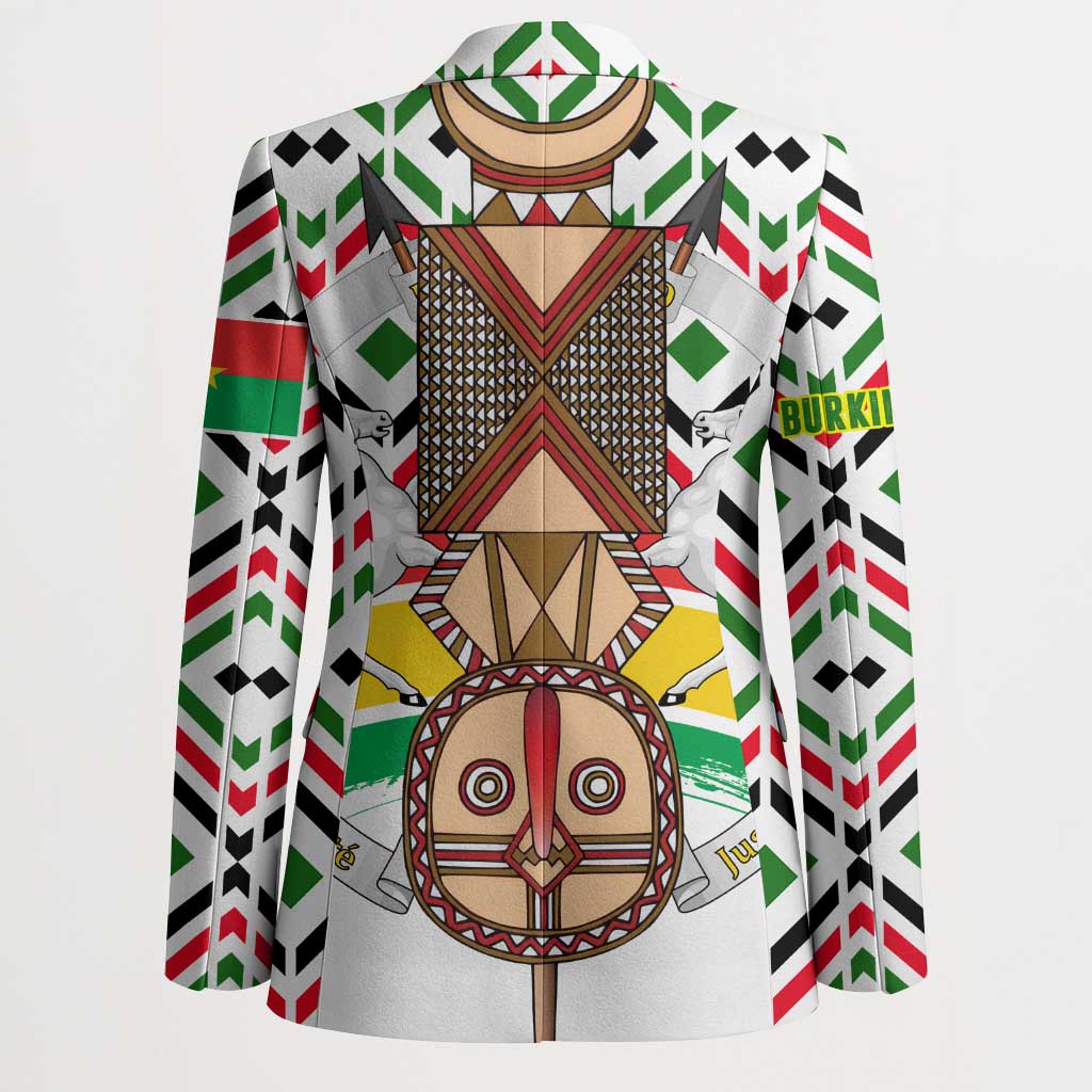 Burkina Faso Blazer with Red Green Black Geometric Design - Wonder Print Shop