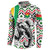 Burkina Faso Button Sweatshirt with Red Green Black Geometric Design - Wonder Print Shop