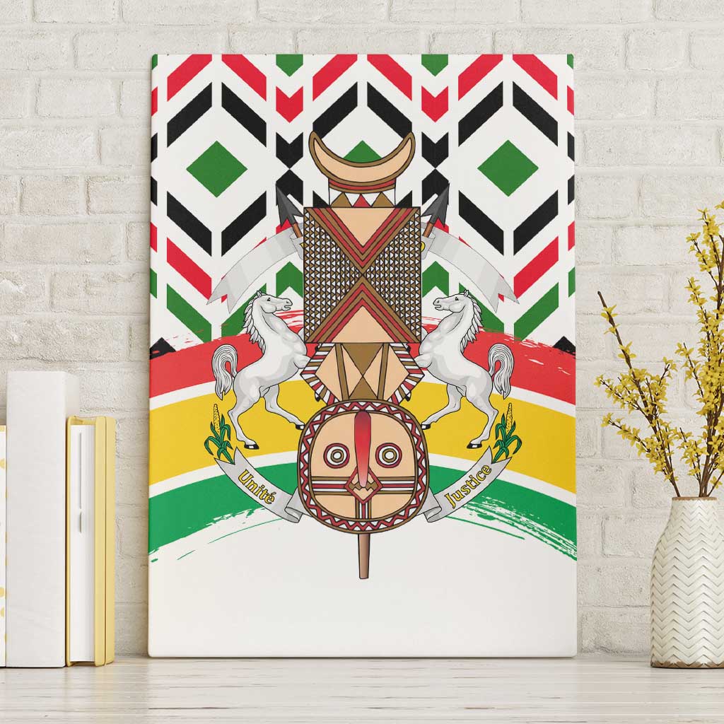 Burkina Faso Canvas Wall Art with Red Green Black Geometric Design - Wonder Print Shop