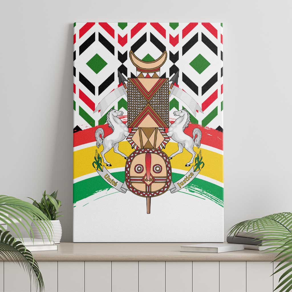 Burkina Faso Canvas Wall Art with Red Green Black Geometric Design - Wonder Print Shop