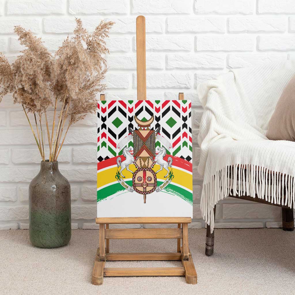 Burkina Faso Canvas Wall Art with Red Green Black Geometric Design - Wonder Print Shop
