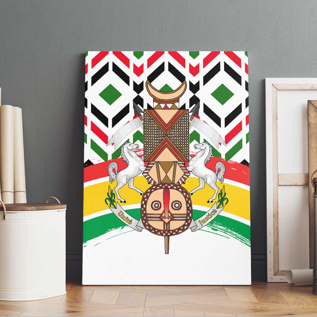 Burkina Faso Canvas Wall Art with Red Green Black Geometric Design - Wonder Print Shop