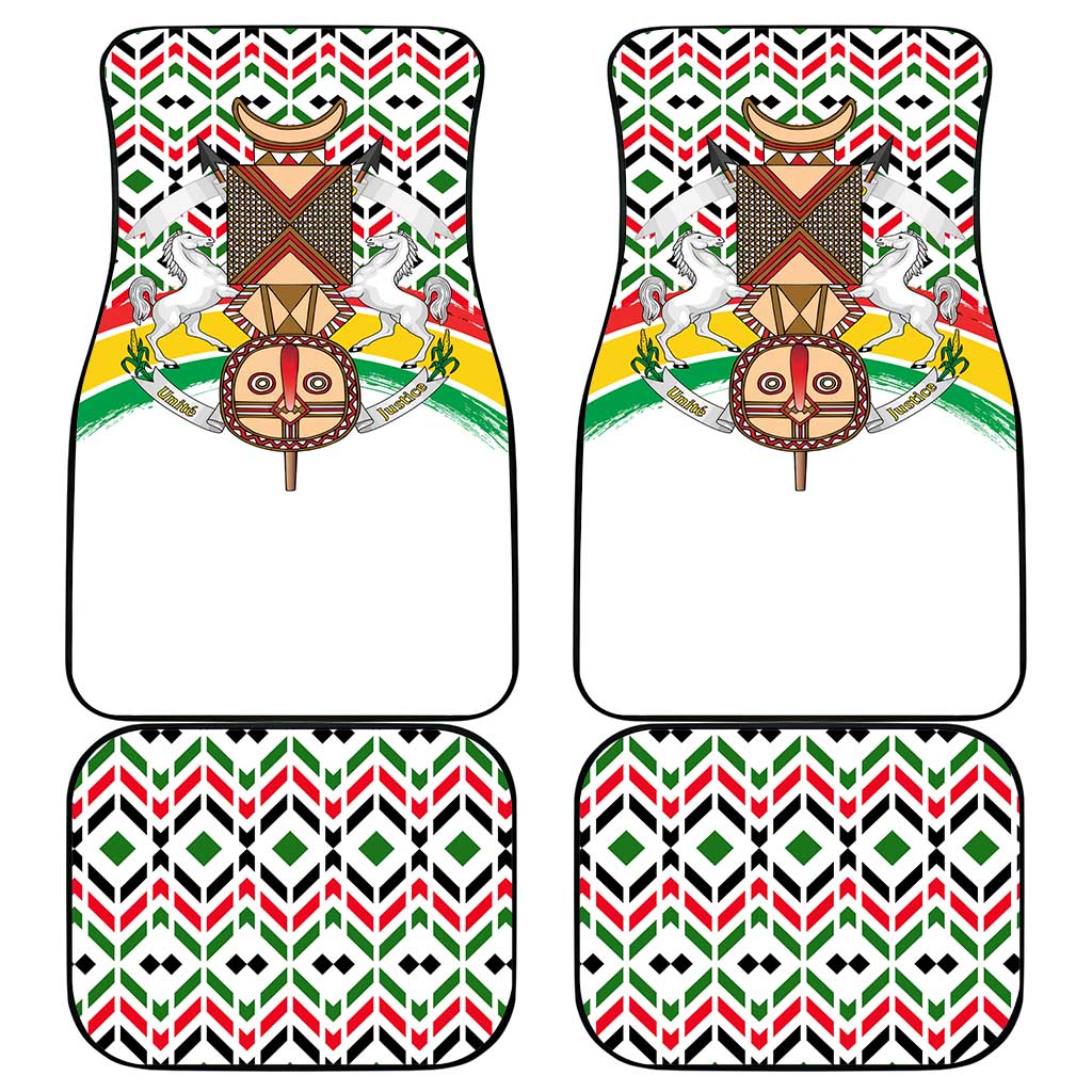 Burkina Faso Car Mats with Red Green Black Geometric Design - Wonder Print Shop