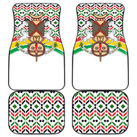 Burkina Faso Car Mats with Red Green Black Geometric Design - Wonder Print Shop