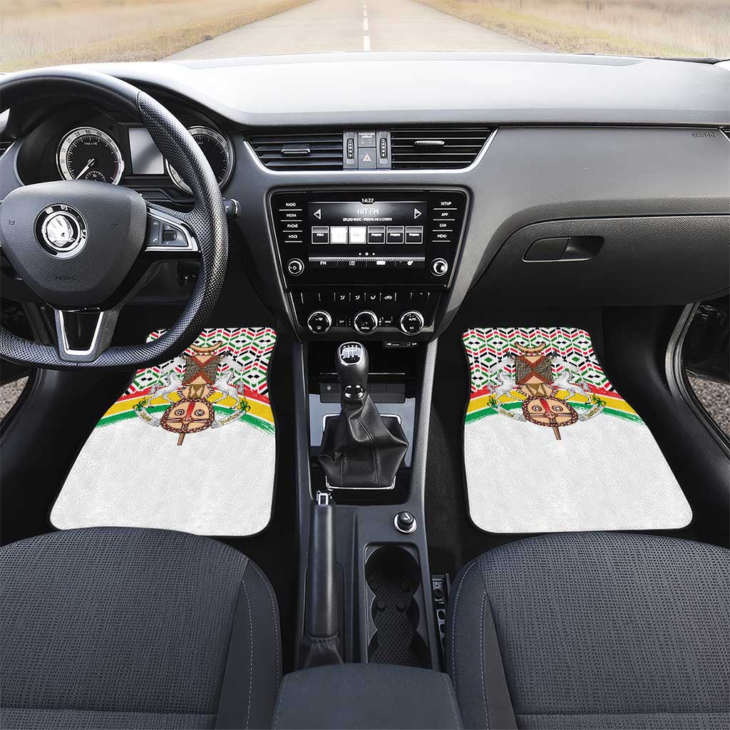 Burkina Faso Car Mats with Red Green Black Geometric Design - Wonder Print Shop
