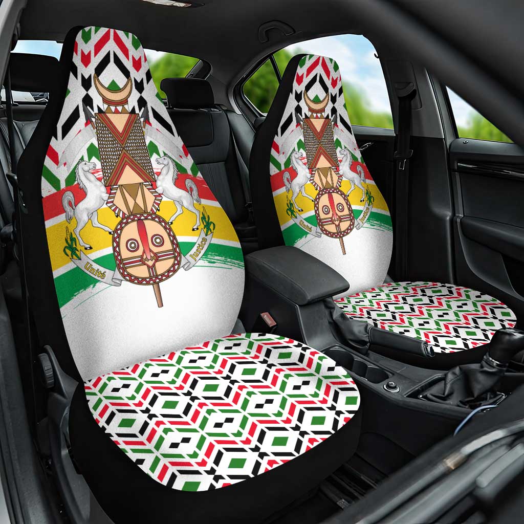 Burkina Faso Car Seat Cover with Red Green Black Geometric Design - Wonder Print Shop