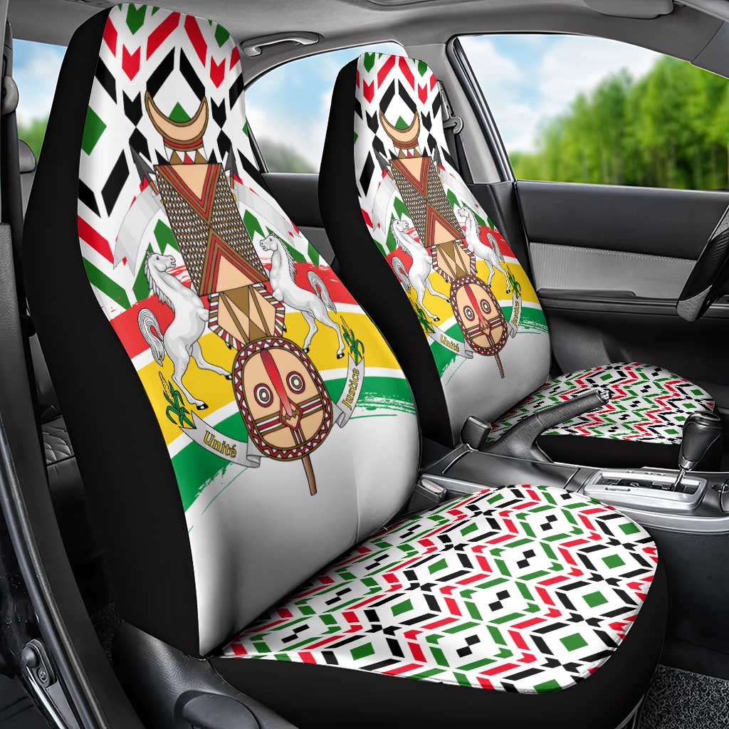 Burkina Faso Car Seat Cover with Red Green Black Geometric Design - Wonder Print Shop