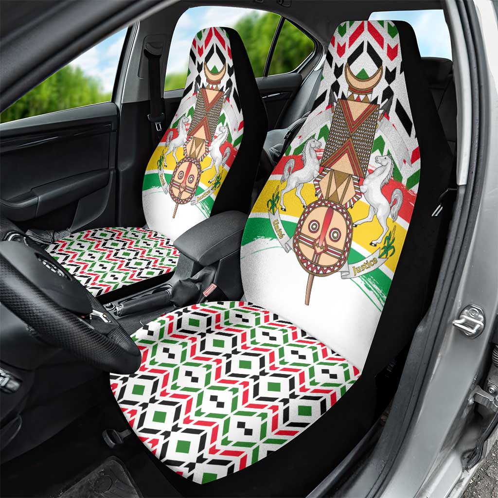 Burkina Faso Car Seat Cover with Red Green Black Geometric Design - Wonder Print Shop