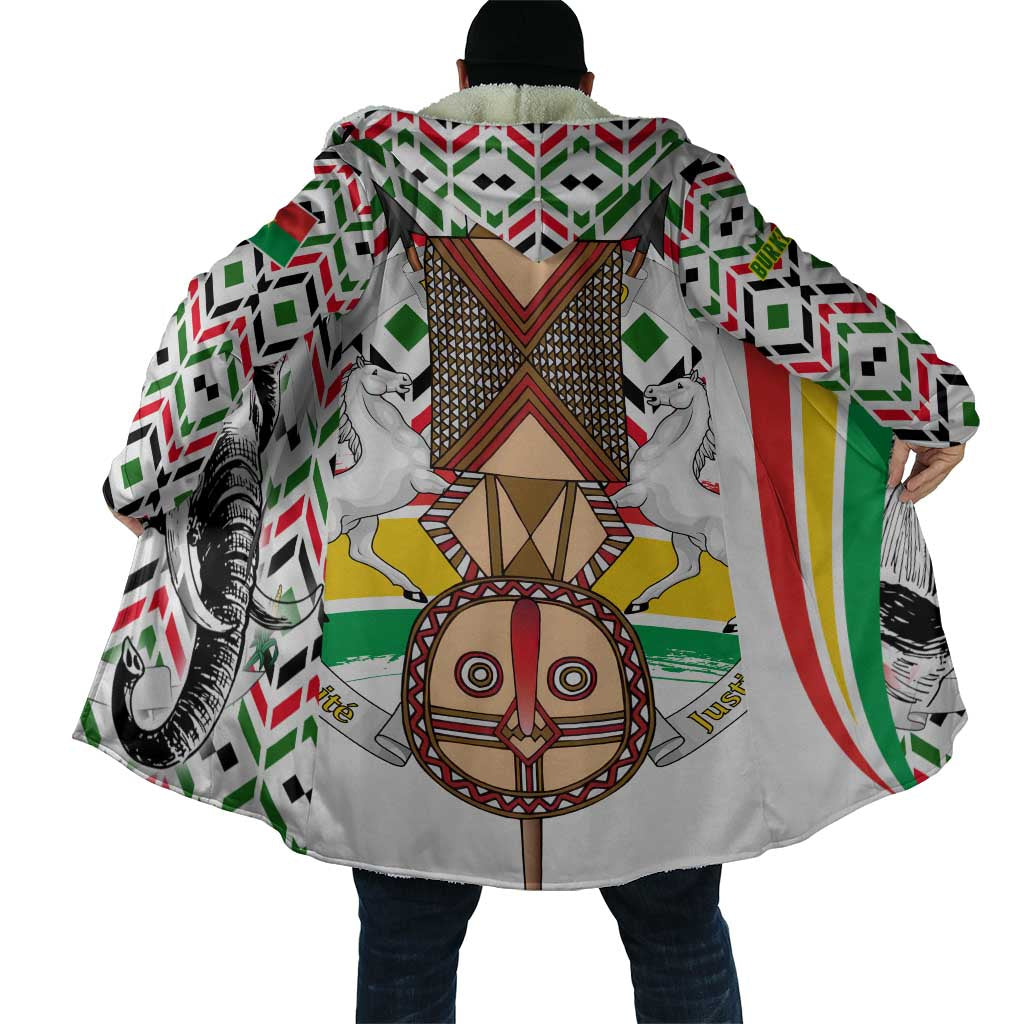 Burkina Faso Cloak with Red Green Black Geometric Design - Wonder Print Shop