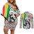 Burkina Faso Couples Matching Off Shoulder Short Dress and Long Sleeve Button Shirt with Red Green Black Geometric Design - Wonder Print Shop