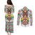 Burkina Faso Couples Matching Puletasi and Long Sleeve Button Shirt with Red Green Black Geometric Design - Wonder Print Shop