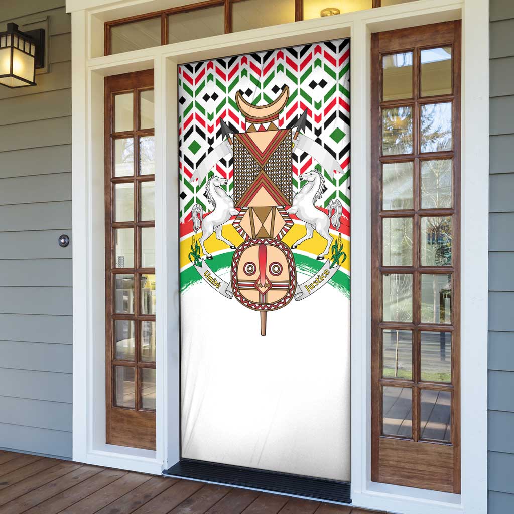 Burkina Faso Door Cover with Red Green Black Geometric Design - Wonder Print Shop
