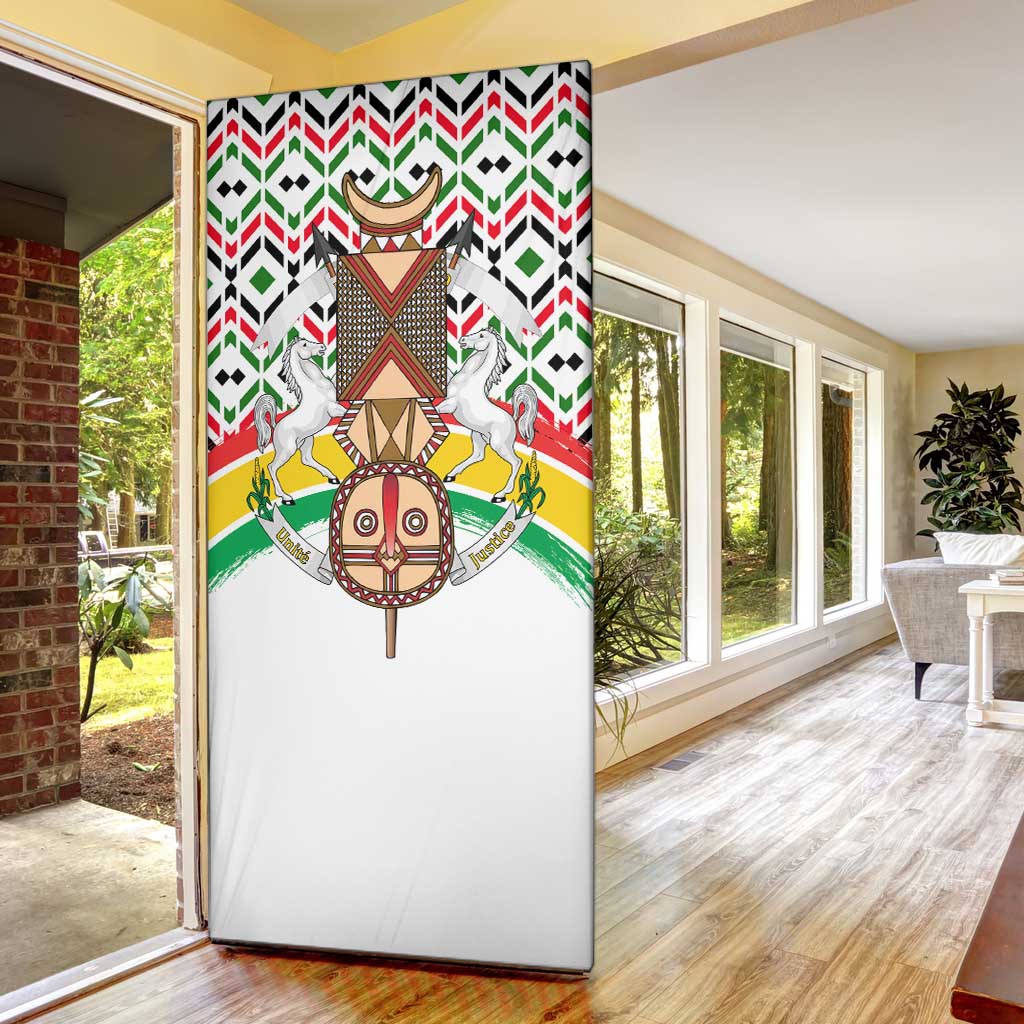 Burkina Faso Door Cover with Red Green Black Geometric Design - Wonder Print Shop