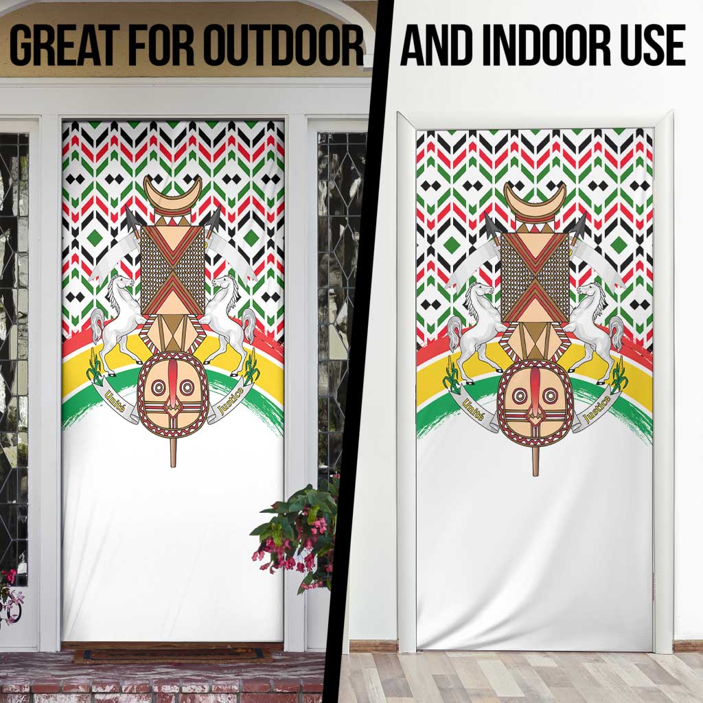 Burkina Faso Door Cover with Red Green Black Geometric Design - Wonder Print Shop