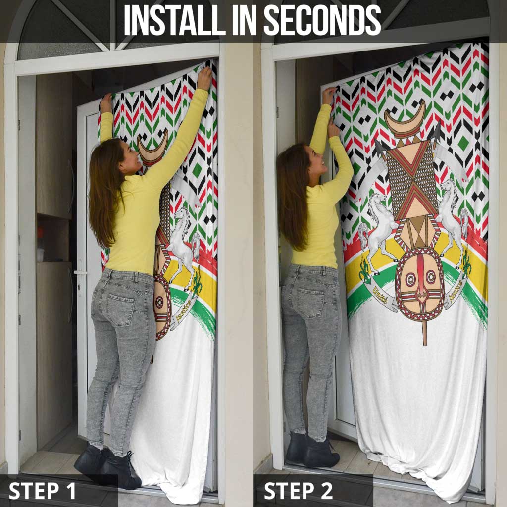 Burkina Faso Door Cover with Red Green Black Geometric Design - Wonder Print Shop