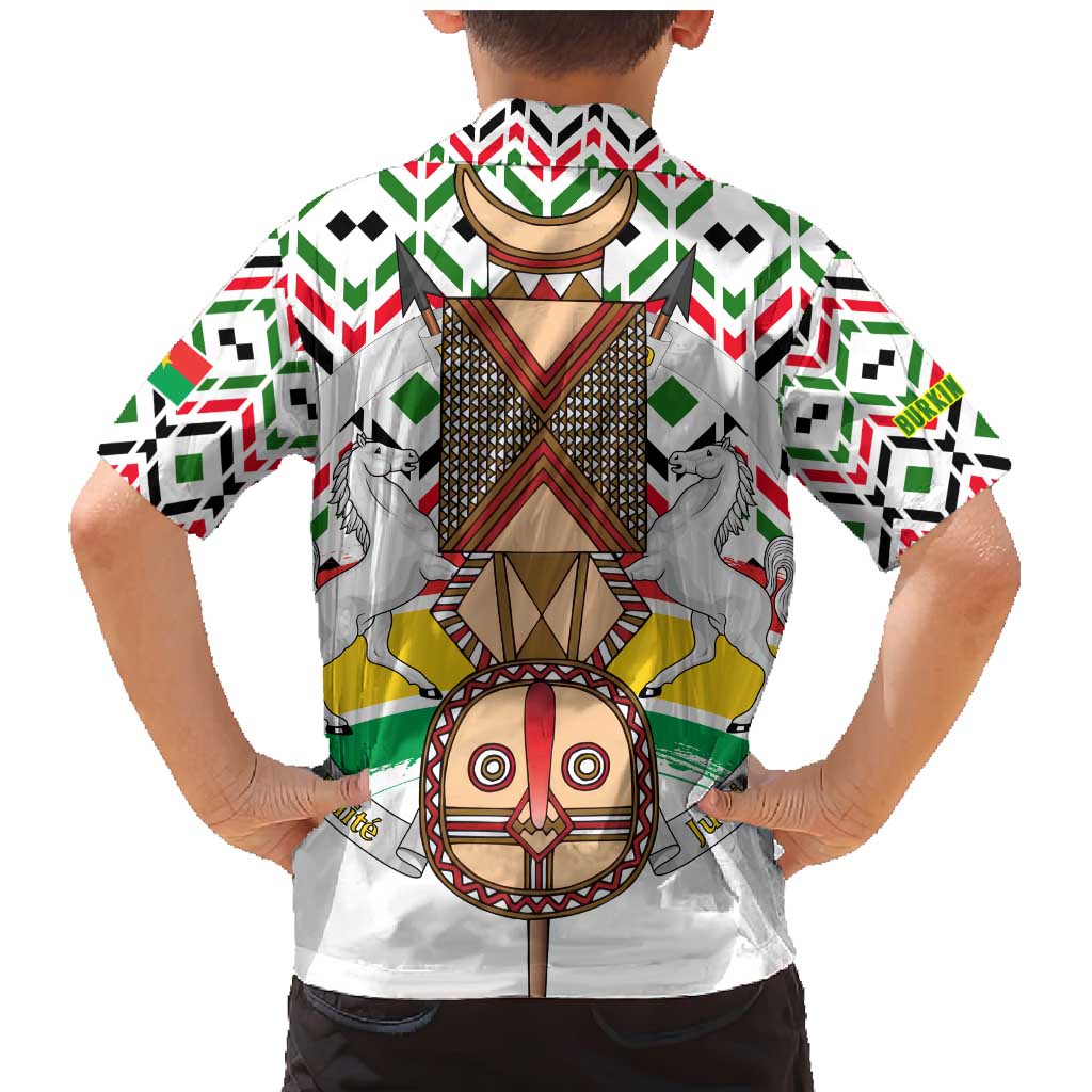 Burkina Faso Family Matching Mermaid Dress and Hawaiian Shirt with Red Green Black Geometric Design - Wonder Print Shop