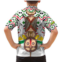 Burkina Faso Family Matching Mermaid Dress and Hawaiian Shirt with Red Green Black Geometric Design - Wonder Print Shop