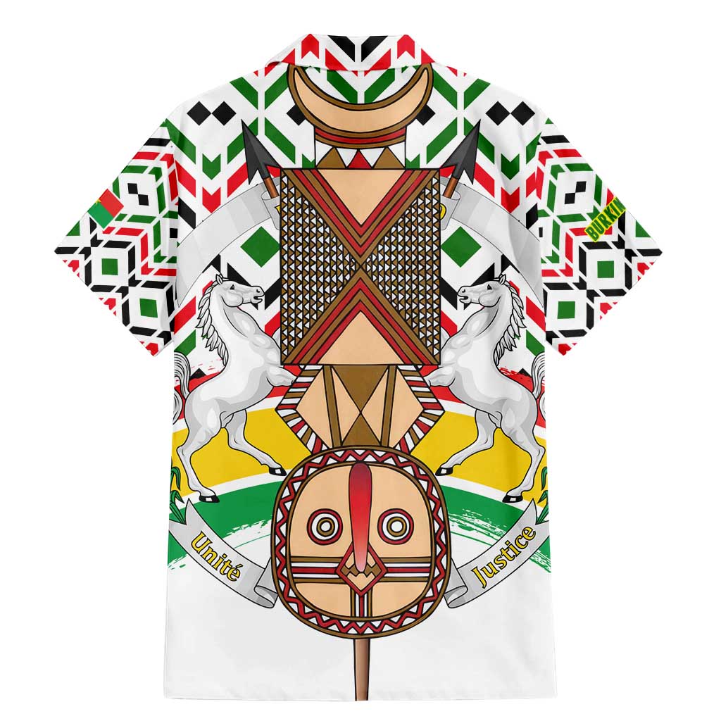 Burkina Faso Family Matching Mermaid Dress and Hawaiian Shirt with Red Green Black Geometric Design - Wonder Print Shop