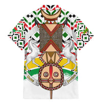 Burkina Faso Family Matching Mermaid Dress and Hawaiian Shirt with Red Green Black Geometric Design - Wonder Print Shop