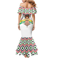 Burkina Faso Family Matching Mermaid Dress and Hawaiian Shirt with Red Green Black Geometric Design - Wonder Print Shop
