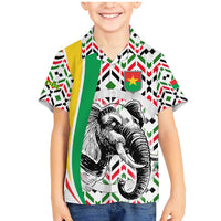 Burkina Faso Family Matching Mermaid Dress and Hawaiian Shirt with Red Green Black Geometric Design - Wonder Print Shop