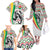Burkina Faso Family Matching Off The Shoulder Long Sleeve Dress and Hawaiian Shirt with Red Green Black Geometric Design - Wonder Print Shop