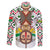 Burkina Faso Family Matching Off The Shoulder Long Sleeve Dress and Hawaiian Shirt with Red Green Black Geometric Design - Wonder Print Shop