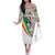 Burkina Faso Family Matching Off The Shoulder Long Sleeve Dress and Hawaiian Shirt with Red Green Black Geometric Design - Wonder Print Shop