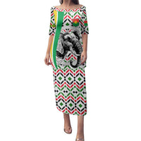 Burkina Faso Family Matching Puletasi and Hawaiian Shirt with Red Green Black Geometric Design - Wonder Print Shop