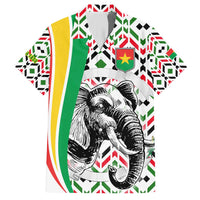 Burkina Faso Family Matching Short Sleeve Bodycon Dress and Hawaiian Shirt with Red Green Black Geometric Design - Wonder Print Shop