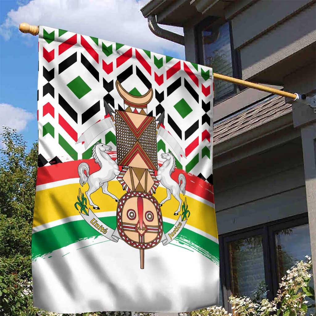 Burkina Faso Garden Flag with Red Green Black Geometric Design - Wonder Print Shop