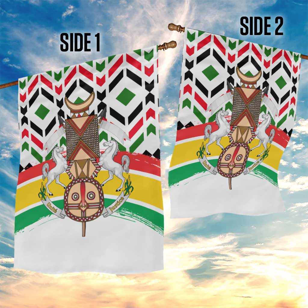 Burkina Faso Garden Flag with Red Green Black Geometric Design - Wonder Print Shop