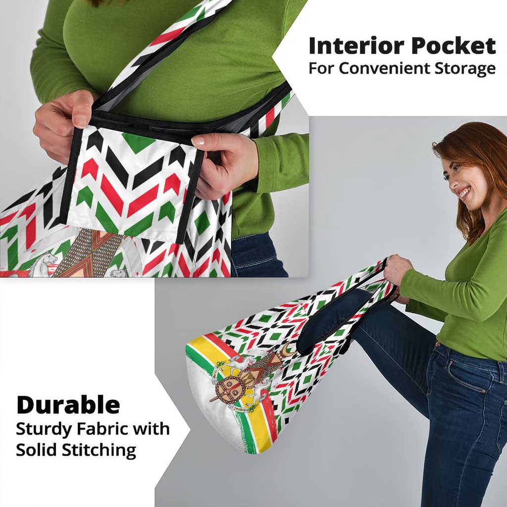 Burkina Faso Grocery Bag with Red Green Black Geometric Design - Wonder Print Shop