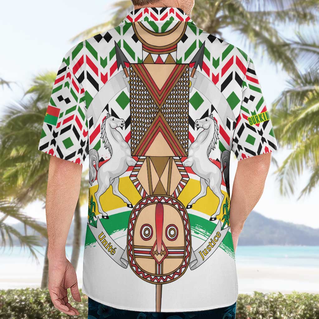Burkina Faso Hawaiian Shirt with Red Green Black Geometric Design - Wonder Print Shop