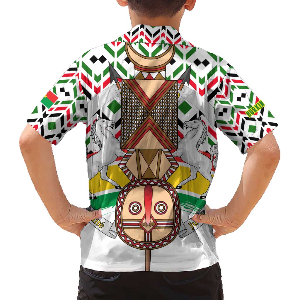 Burkina Faso Hawaiian Shirt with Red Green Black Geometric Design - Wonder Print Shop