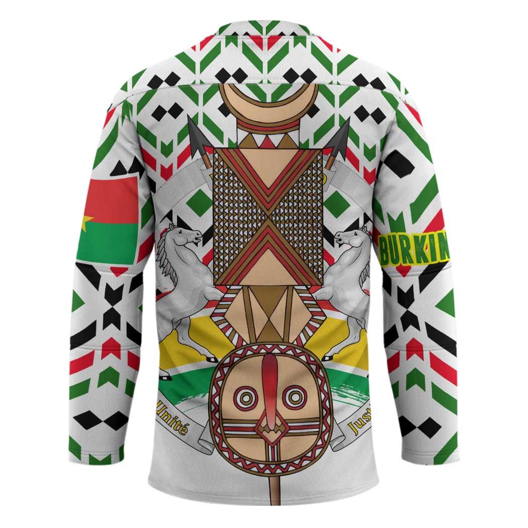Burkina Faso Hockey Jersey with Red Green Black Geometric Design - Wonder Print Shop