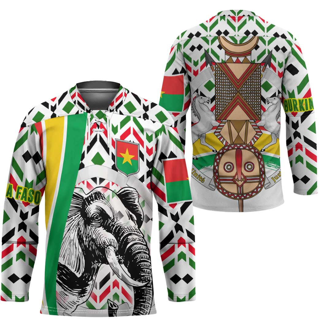 Burkina Faso Hockey Jersey with Red Green Black Geometric Design - Wonder Print Shop