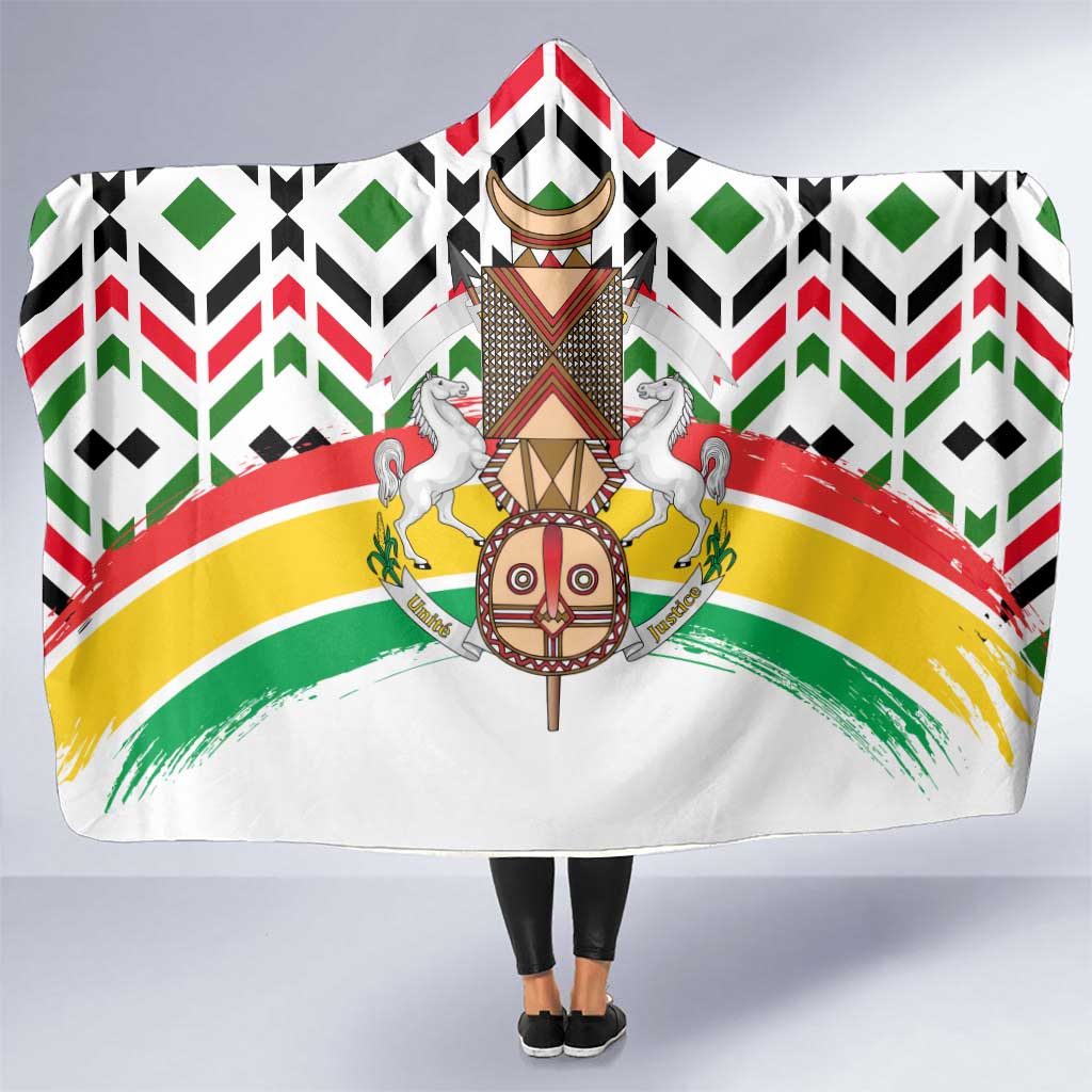 Burkina Faso Hooded Blanket with Red Green Black Geometric Design - Wonder Print Shop
