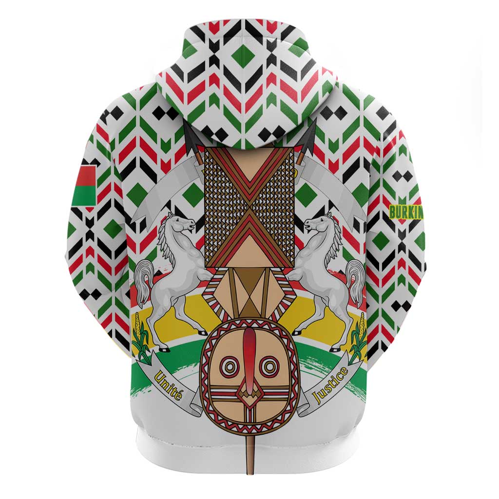 Burkina Faso Hoodie with Red Green Black Geometric Design - Wonder Print Shop
