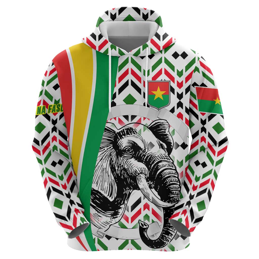 Burkina Faso Hoodie with Red Green Black Geometric Design - Wonder Print Shop