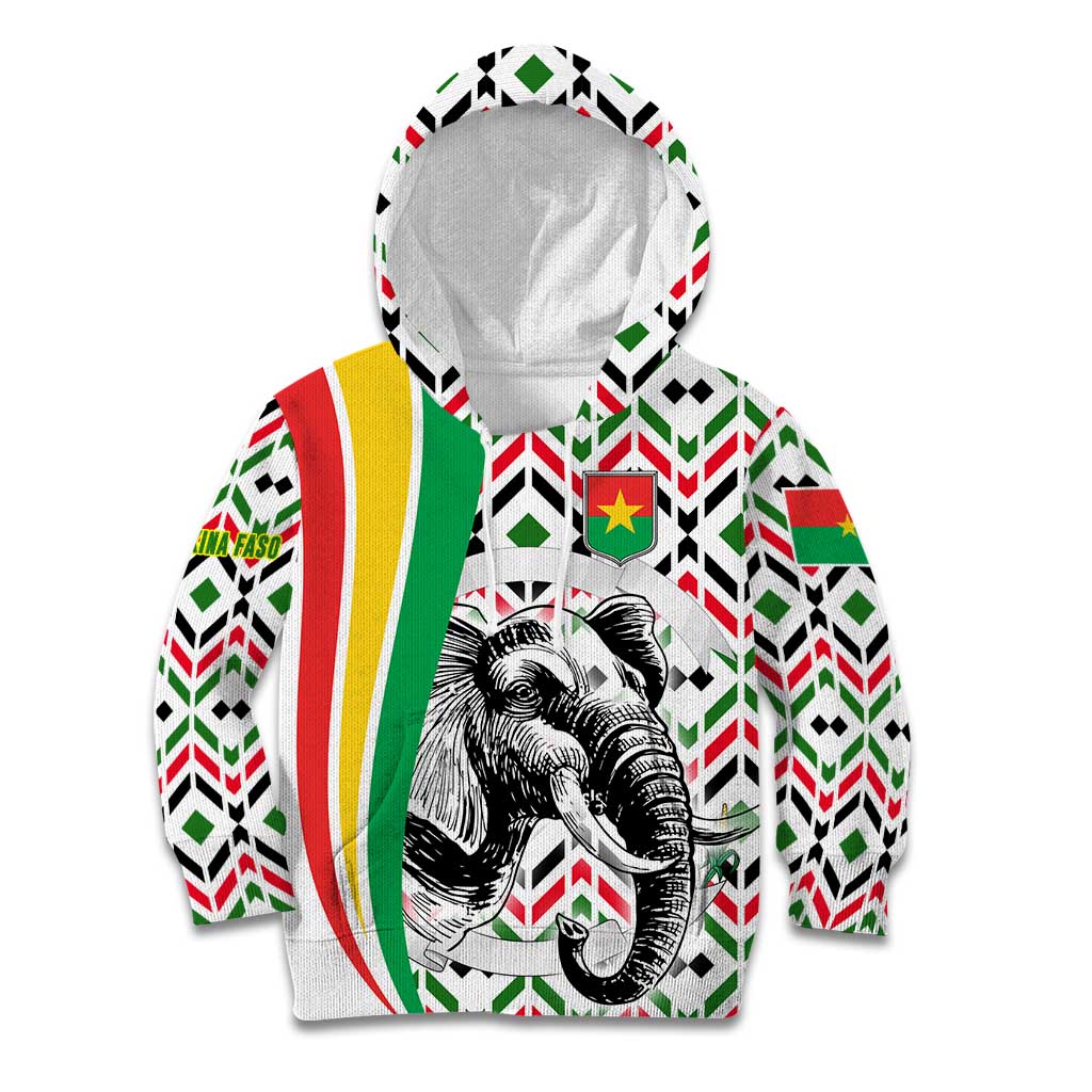Burkina Faso Kid Hoodie with Red Green Black Geometric Design - Wonder Print Shop