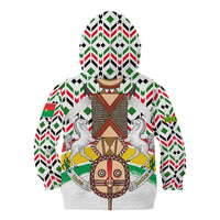 Burkina Faso Kid Hoodie with Red Green Black Geometric Design - Wonder Print Shop