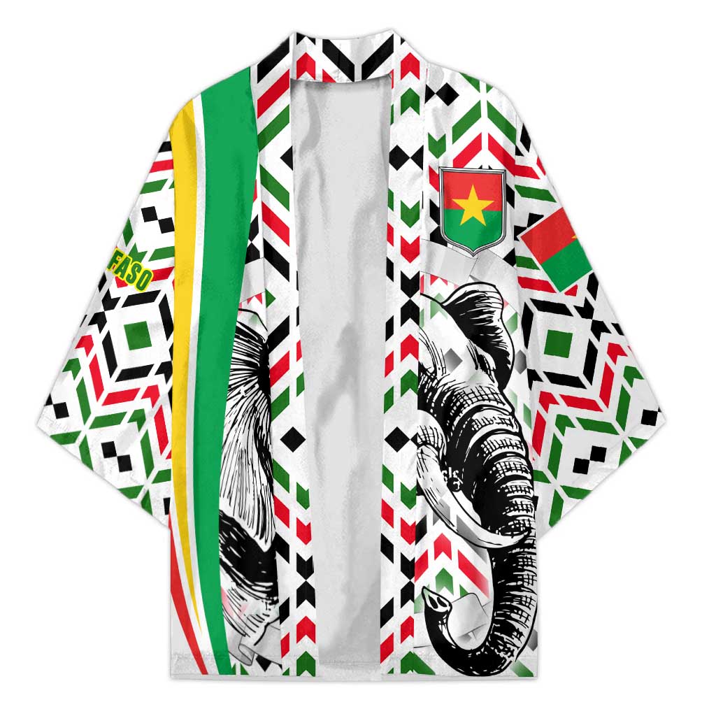 Burkina Faso Kimono with Red Green Black Geometric Design - Wonder Print Shop