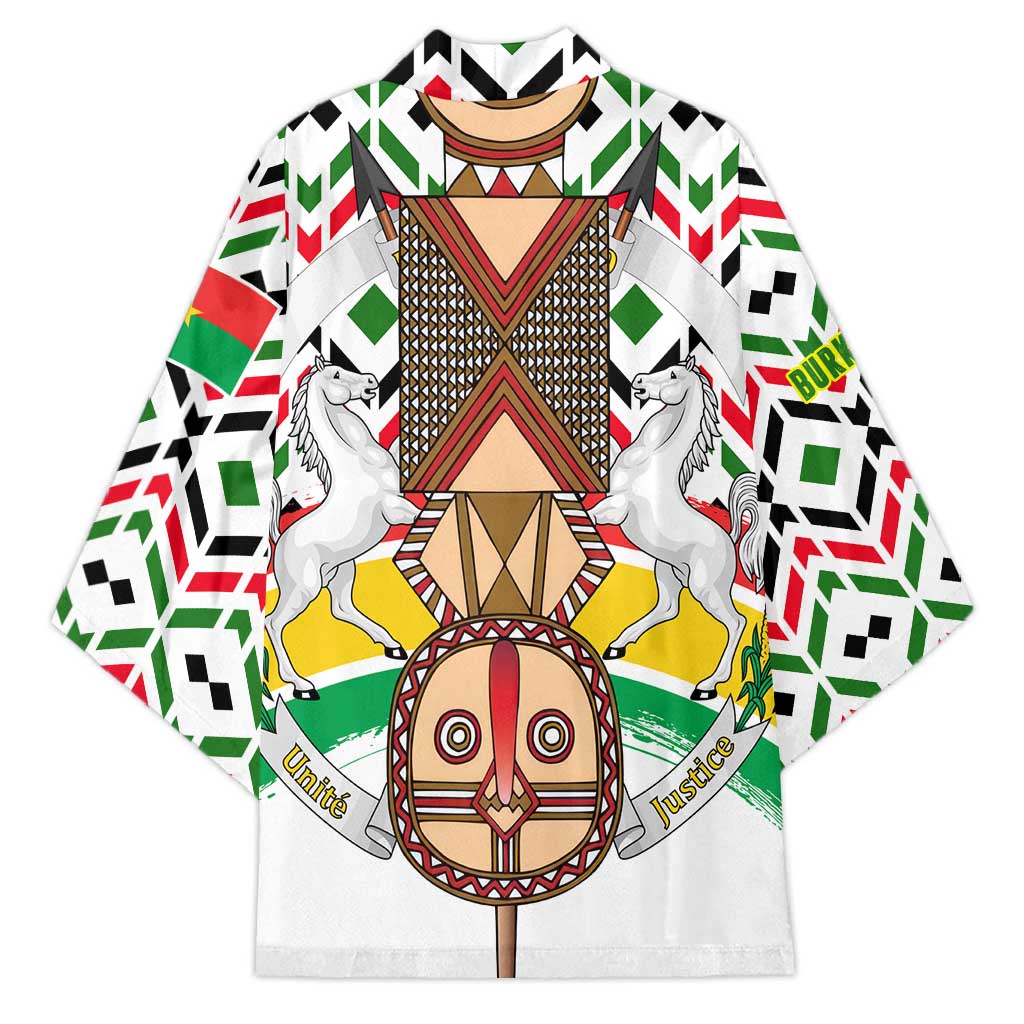 Burkina Faso Kimono with Red Green Black Geometric Design - Wonder Print Shop